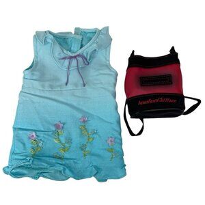 American Girl Kailey Hopkins Doll Meet Dress Blue Flowers 2003 GOTY + BONUS BAG